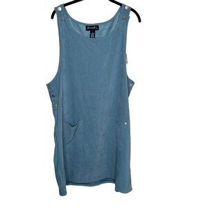 Denim & Co. Women’s Overall Romper Dress Size 1X Blue Soft